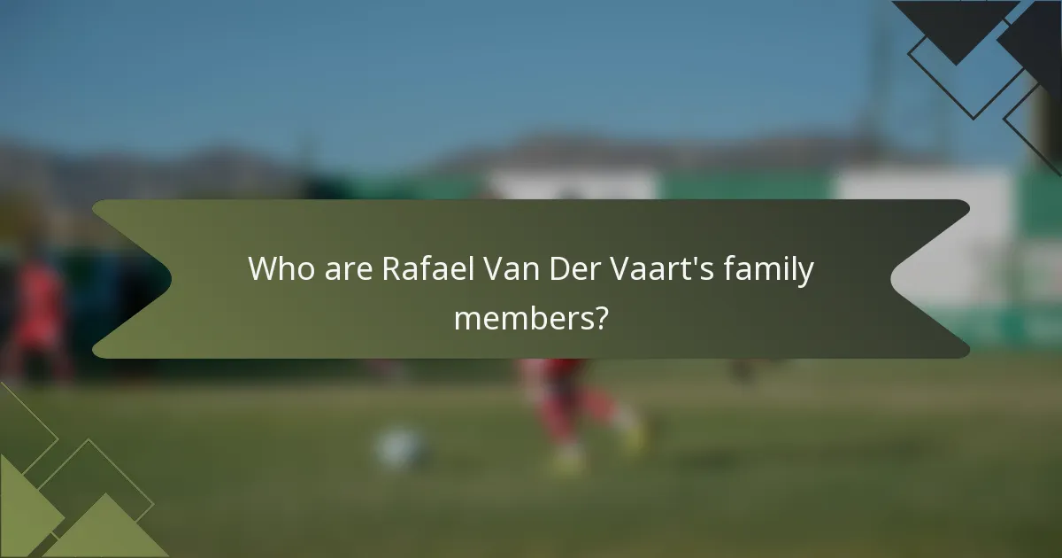 Who are Rafael Van Der Vaart's family members?